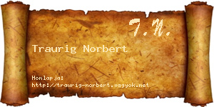 Traurig Norbert névjegykártya
